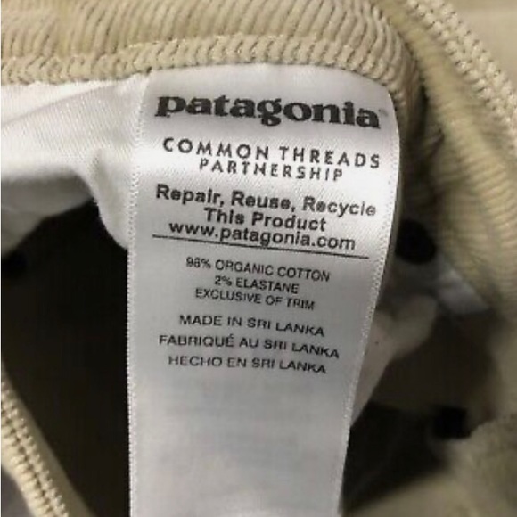 Patagonia Women's Corduroy Organic Cotton Skinny Beige Pants Size 27 - Picture 10 of 10